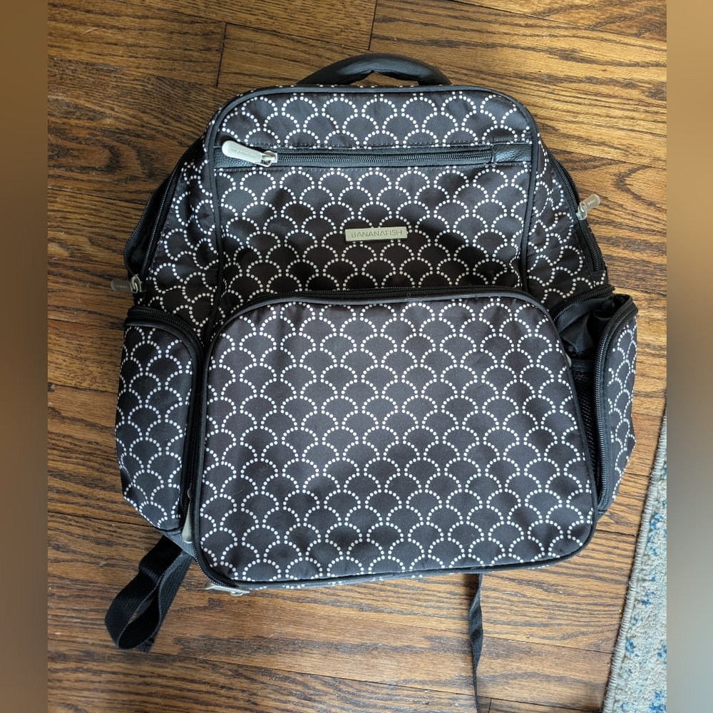 Bananafish Black Breast Pump Backpack Diaper Bag
